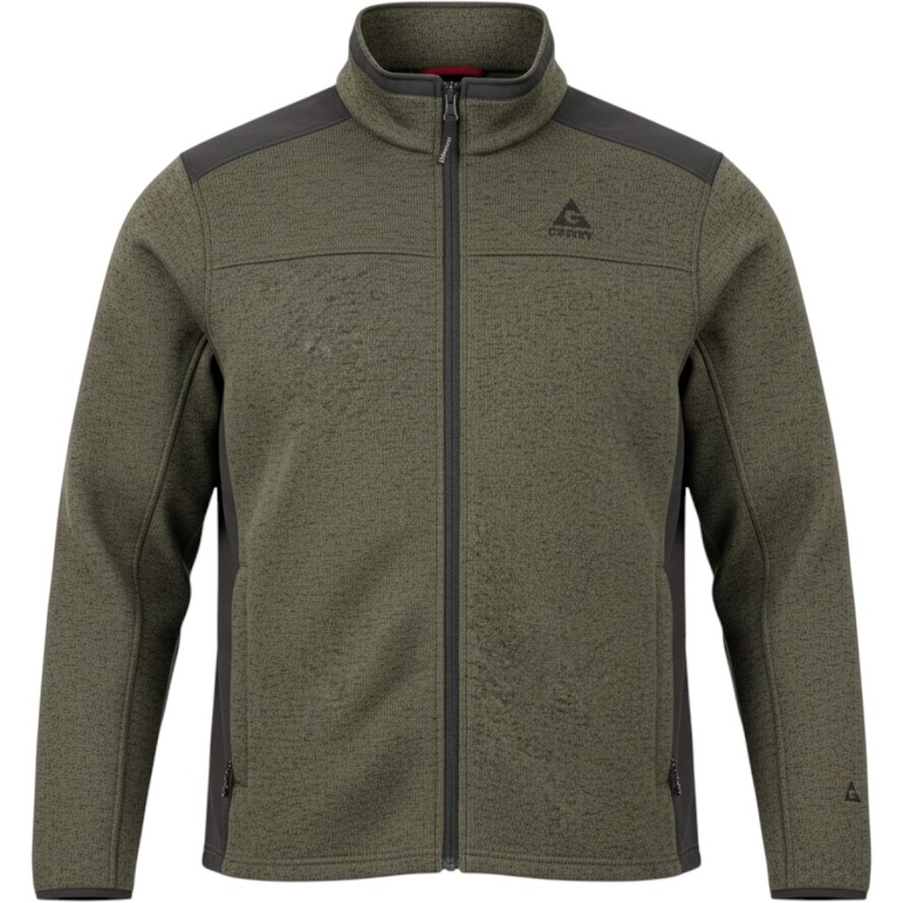 Gerry Mens XXL Full Zip Mix Media Jacket Olive Green Heathered Fleece‎ 1037526